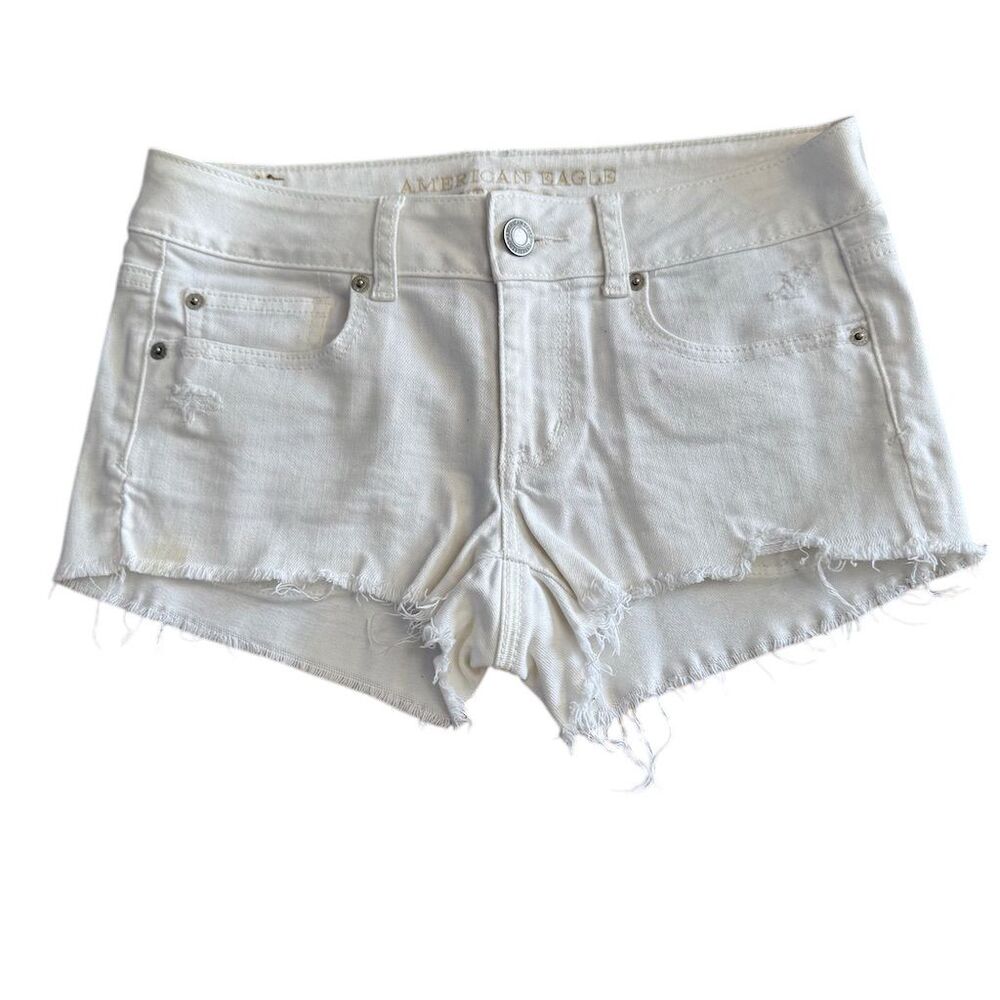 American Eagle Outfitters White Denim Cutoff Shorts